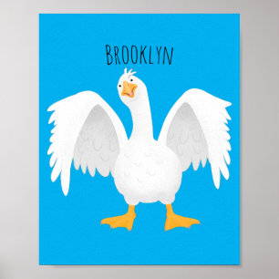 Poster Engraçado ilustração curiosa de desenho animado
