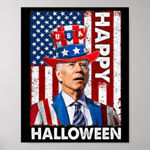 Poster Engraçado Joe Biden 4 De Julho Feliz Halloween Ame