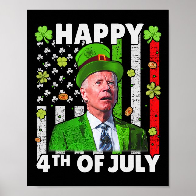 Poster Engraçado Joe Biden Feliz 4 De Julho, Parada De Ru (Frente)