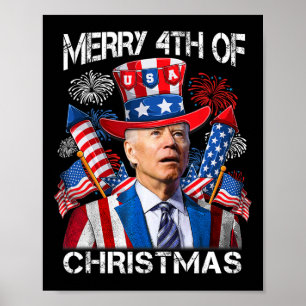 Poster Engraçado Joe Biden Feliz 4 De Natal 4 De Julho