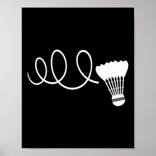 Poster Engraçado Jogador de Dminton T Camisas Shuttle Shu