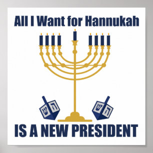 Poster Engraçado Judeu Anti-Trump Político Hanukkah
