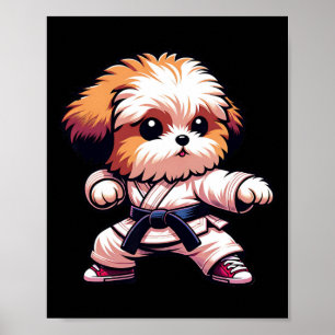 Poster Engraçado Karate Bolonka Cão Humor Artes Marciais
