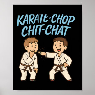 Poster Engraçado Karate-chop Bate-papo Bate-papo Artes Ma