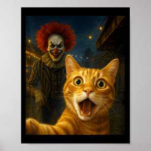 Poster Engraçado Laranja Tabby Cat Selfie Clowe Soky Ca