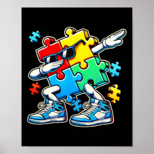 Poster Engraçado, Legal Dabbing Quebra-cabeça Piece Autis