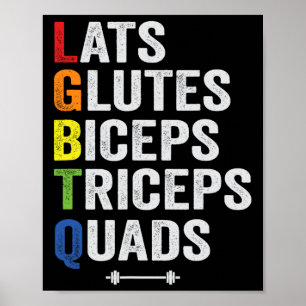 Poster Engraçado Lgbtq Lats Glutes Biceps Triceps Quadigh