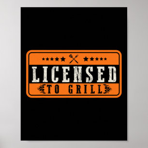 Poster Engraçado Licenciado Para Grelha Churrasco