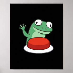 Poster Engraçado Lizard Button Meme
