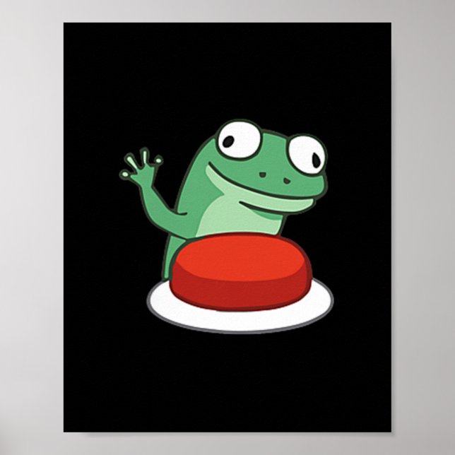 Poster Engraçado Lizard Button Meme (Frente)