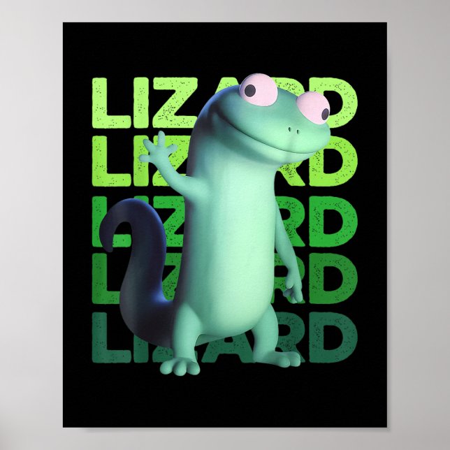 Poster Engraçado Lizard Meme Animal Men (Frente)