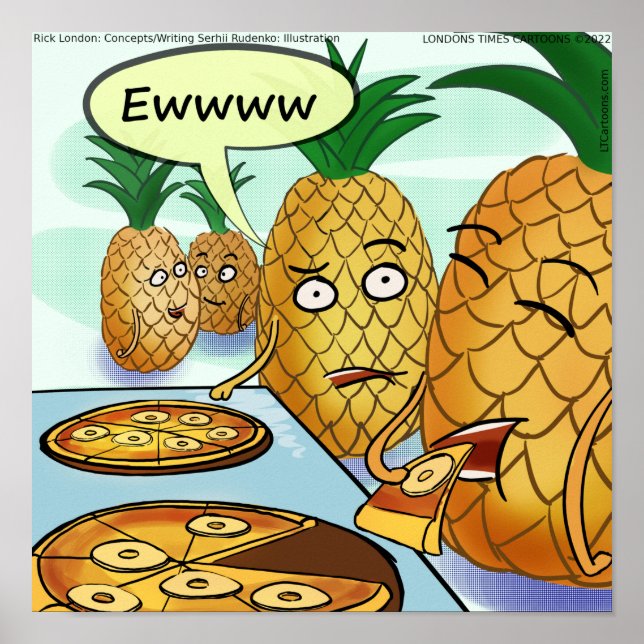 Poster Engraçado LTCartoons Pineapple Pizza Comic (Frente)