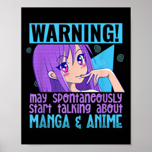Poster Engraçado Manga Anime Lover Otaku Weeb Cita Anime
