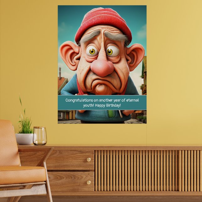 Poster Engraçado marco da juventude eterna Aniversário (Sala de Estar 2)