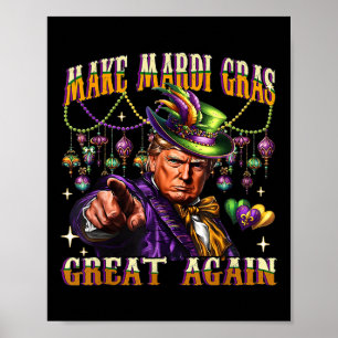 Poster Engraçado Mardi Gras Donald Trump Mardi Gras Ameri
