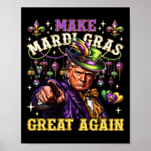 Poster Engraçado Mardi Gras Donald Trump Mardi Gras Ameri