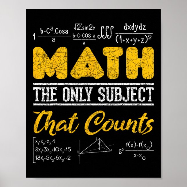 Poster Engraçado Matemática Do Geek De Matemática O Único (Frente)