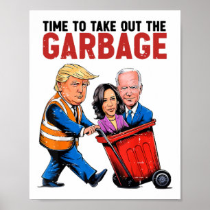 Poster Engraçado Mega Trump Presidente 2024 Hora De Sair 