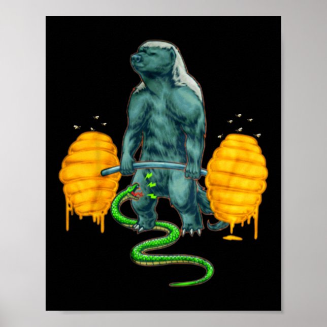 Poster Engraçado Mel Badger Deadising Peso Bodyb (Frente)