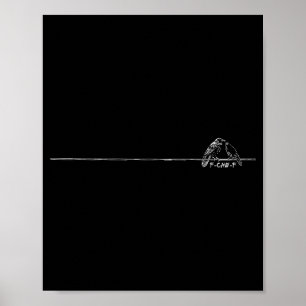 Poster Engraçado Minimalista F-caw-f Gótico Corvo Humor N
