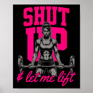 Poster Engraçado Mulher Levantando Pesos Musculoso Sa