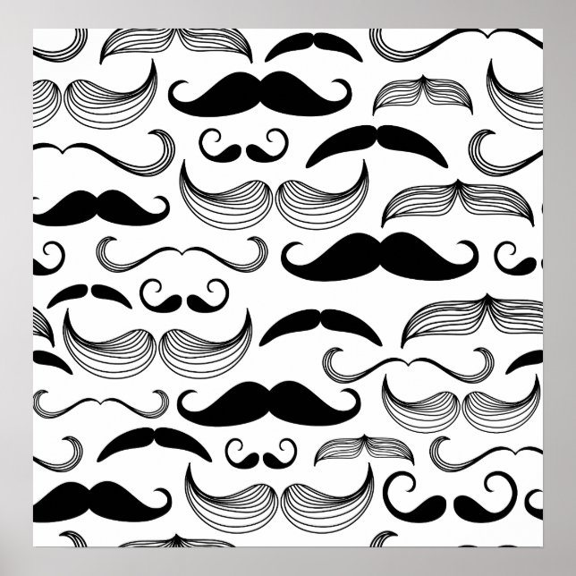 Póster Engraçado Mustache Design (Frente)