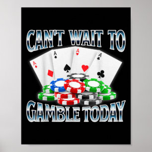 Poster Engraçado não esperar para jogar - preto, pequeno,