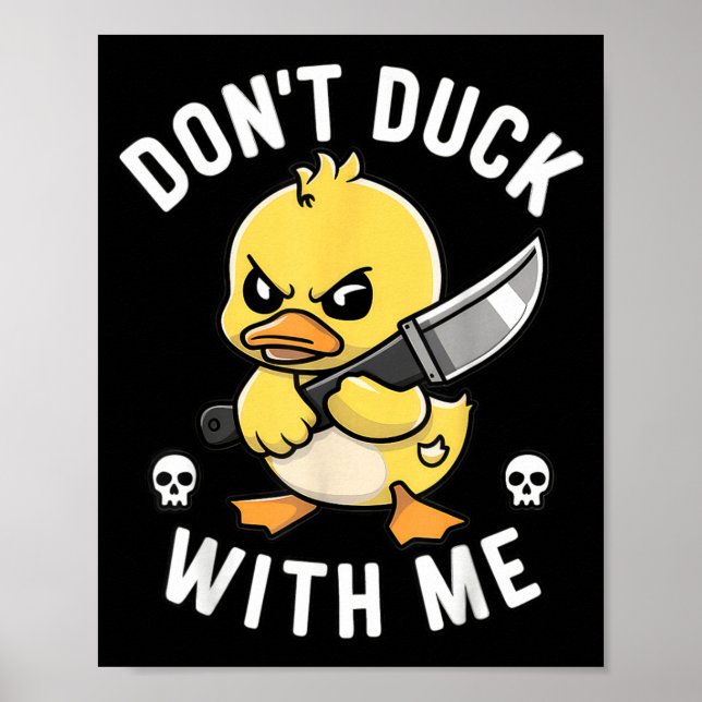 Poster Engraçado Não se Esconda Com Piada de Pato de Borr (Frente)