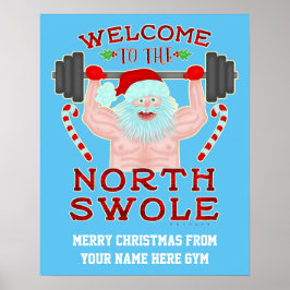 Póster Engraçado Natal Swole Papai Noel | Gym Personaliza