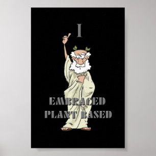 Poster Engraçado Negro "Eu Abraço Planta Baseada" Vegan
