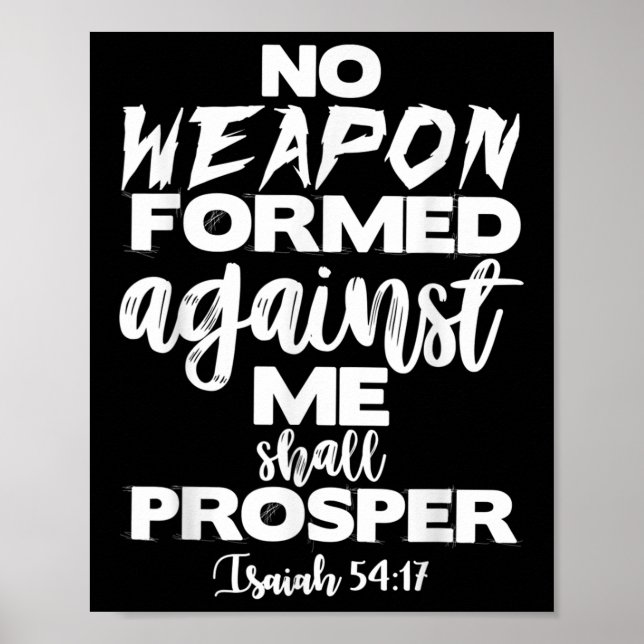 Poster Engraçado Nenhuma Arma Formada Contra Mim Prospera (Frente)