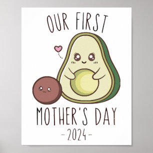Poster Engraçado Nosso Primeiro Dia das Mães