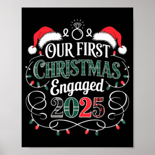 Poster Engraçado Nosso Primeiro Natal Ficamos Fiancados 2
