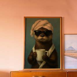 Poster Engraçado Novo Café Arte Spa Day Amante de os anim