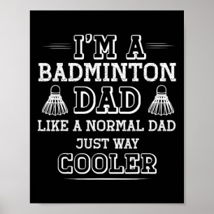 Poster Engraçado Pai Badminton Camisa Men Mulheres Badmin