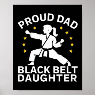 Poster Engraçado Pai Negro Cinturão Negro Filha Pai Karat