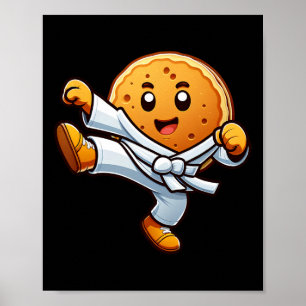 Poster Engraçado Pancake Pan Karate Taekwondo Kick Boys G