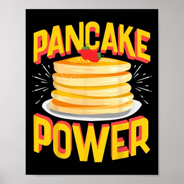 Poster Engraçado Pancake Power (Frente)