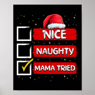 Poster Engraçado Papai Noel Bonita Mamãe Triste da Christ