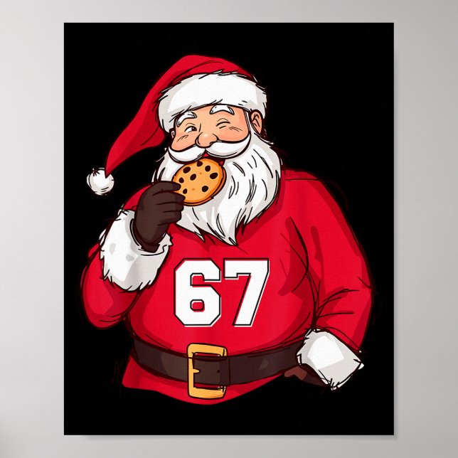 Poster Engraçado Papai Noel Meme Brainrot 6 7 Para Menino (Frente)