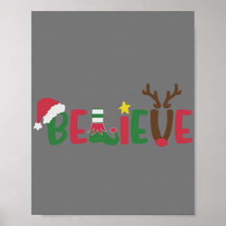 Poster Engraçado Papai Noel Que Acredita Que Neve Fala Na