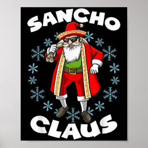 Poster Engraçado Papai Noel Sancho Mexicano Papai Noel Ch