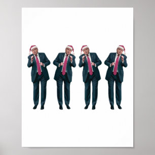 Poster Engraçado Papais noeis de dança natalícia doce Xma