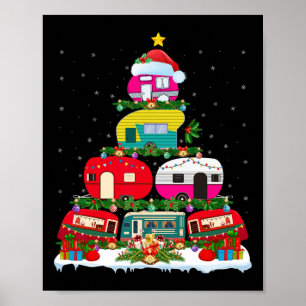 Poster Engraçado Papais noeis De Iluminação Xmas Acampand