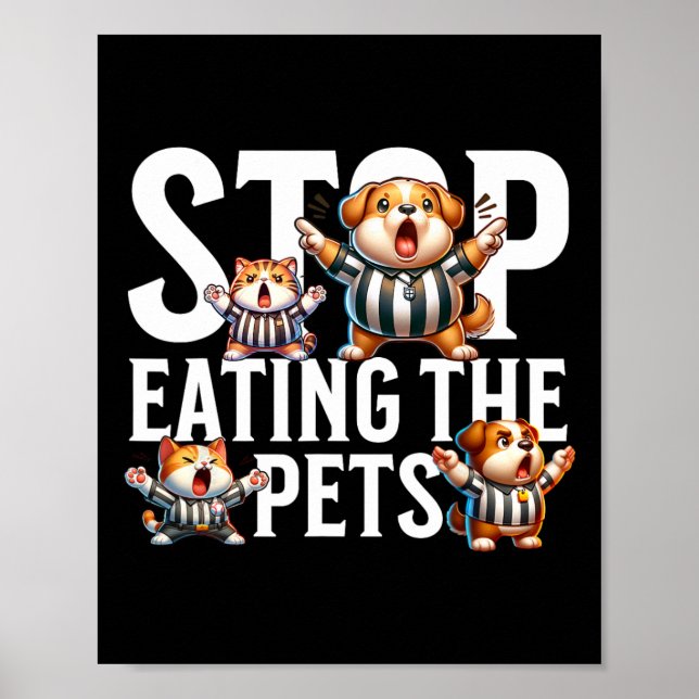 Poster Engraçado Parem De Comer Cães E Gatos Springfield  (Frente)