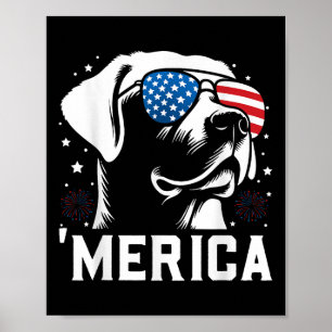 Poster Engraçado Patriótico Labrador Retriever Merica Hap