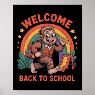 Poster Engraçado Pé-Grande De Volta Para A Mochila De Pé-