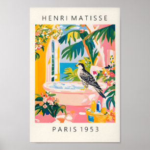 Poster Engraçado Peregrine Falcon Art, Floral Bathroom Im