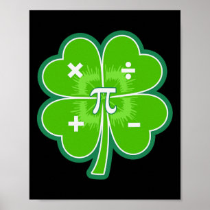 Poster Engraçado Pi Day Math Patricks Day Luck Shamrock G