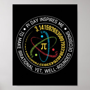 Poster Engraçado Pi Day Me Inspira Vintage Spiral Pi Prof